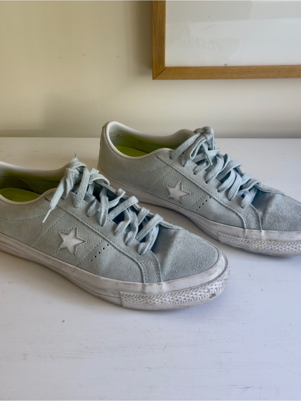 Converse Light Blue Suede Star Low-Top Sneakers, Men’s Size 10